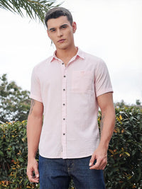 Thomas Scott Men Classic Slim Fit Seersucker Casual Shirt
