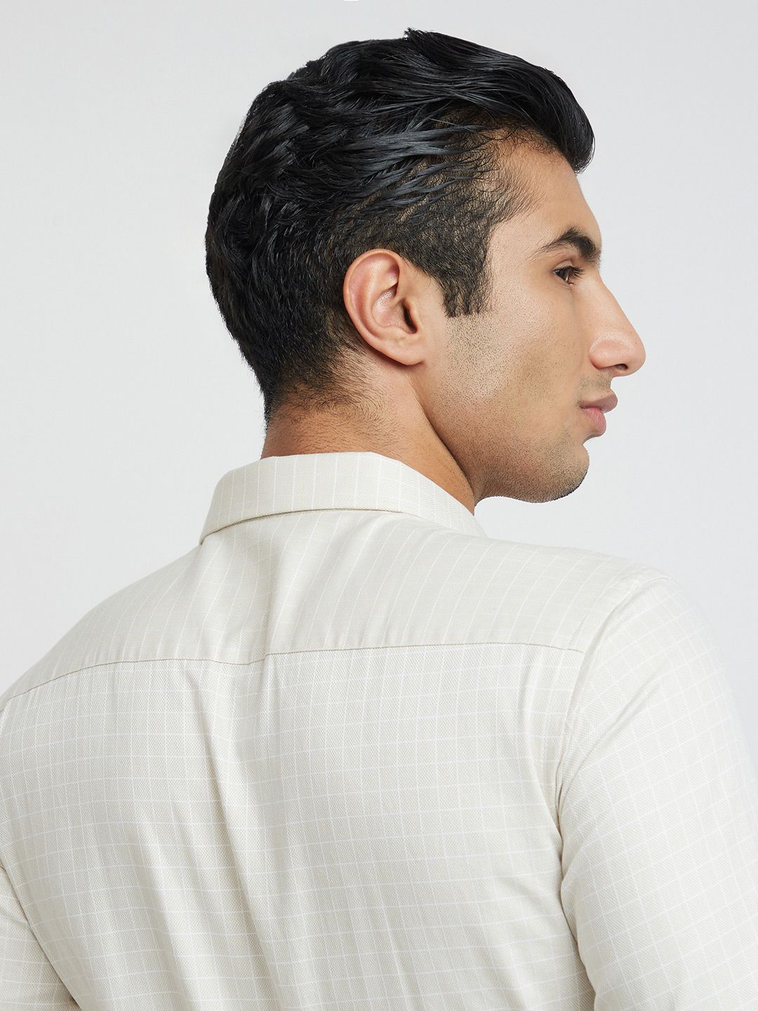Park Avenue Slim Fit Windowpane Checked Formal Shirt