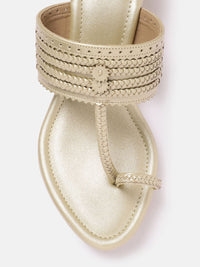 House of Pataudi Woven Design Wedge Heels