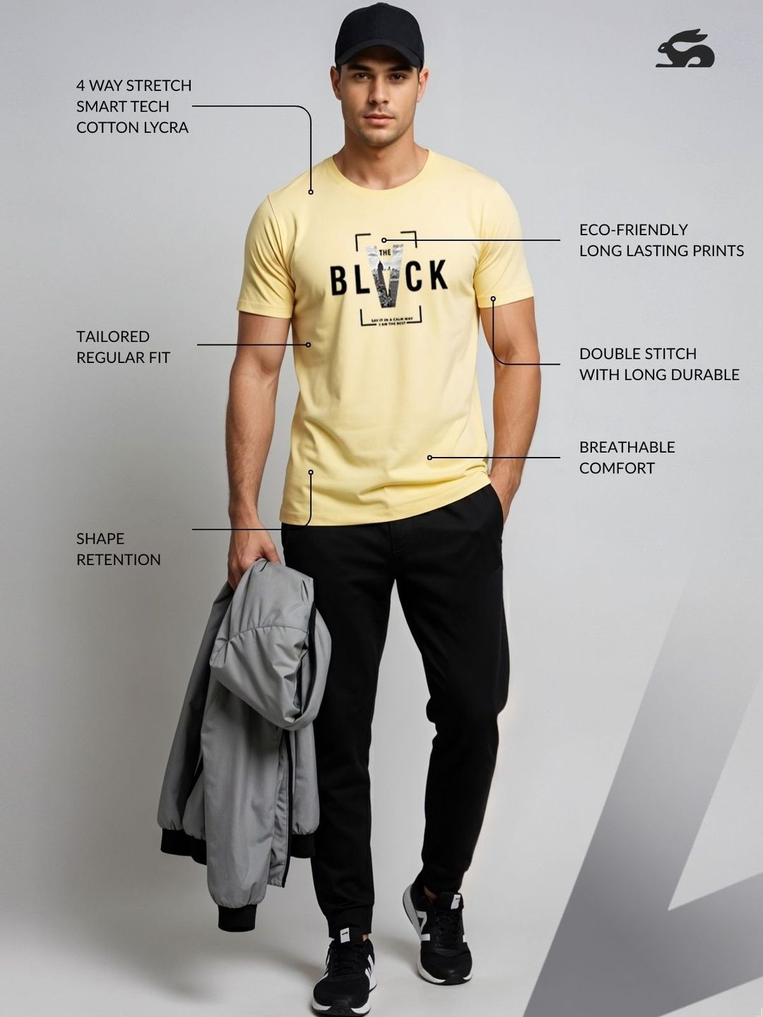 ADRO Typography Printed Short Sleeves Cotton Regular Fit T-shirt