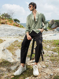 Campus Sutra Men Shawl Collar Comfort Casual Shirt