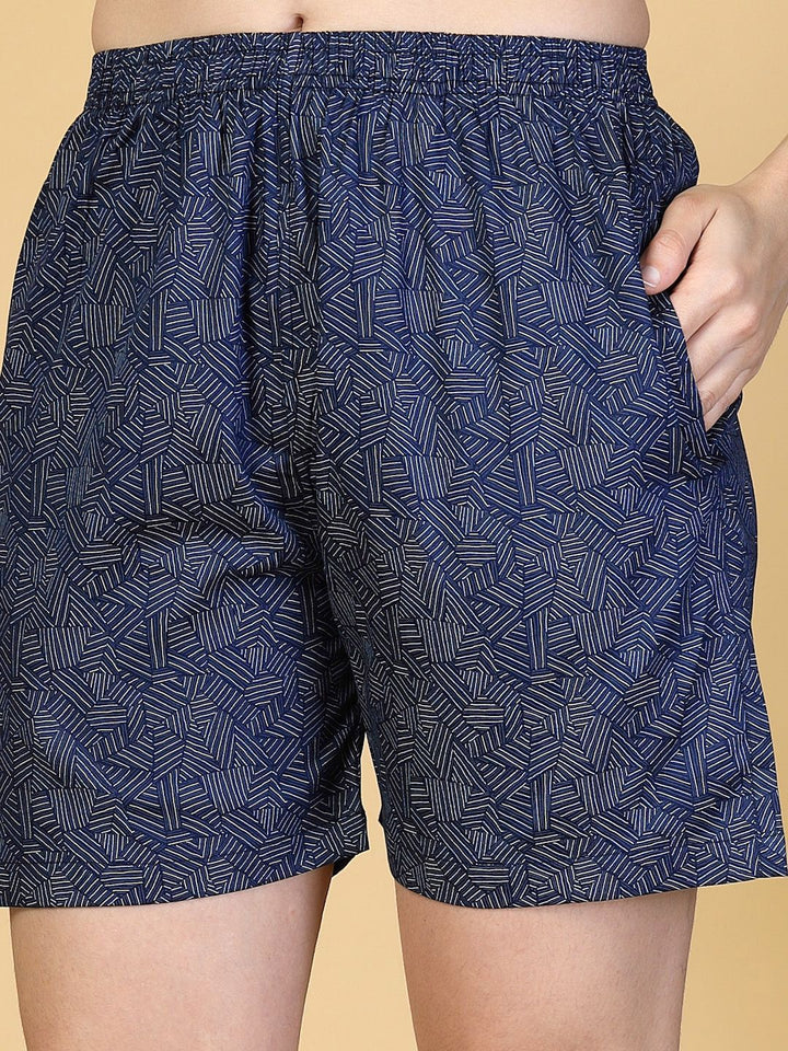 KLOTTHE Women Printed Pure Cotton T-shirt and Shorts Night suit