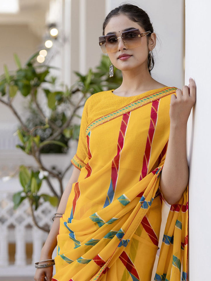 KALINI Striped Pure Georgette Saree