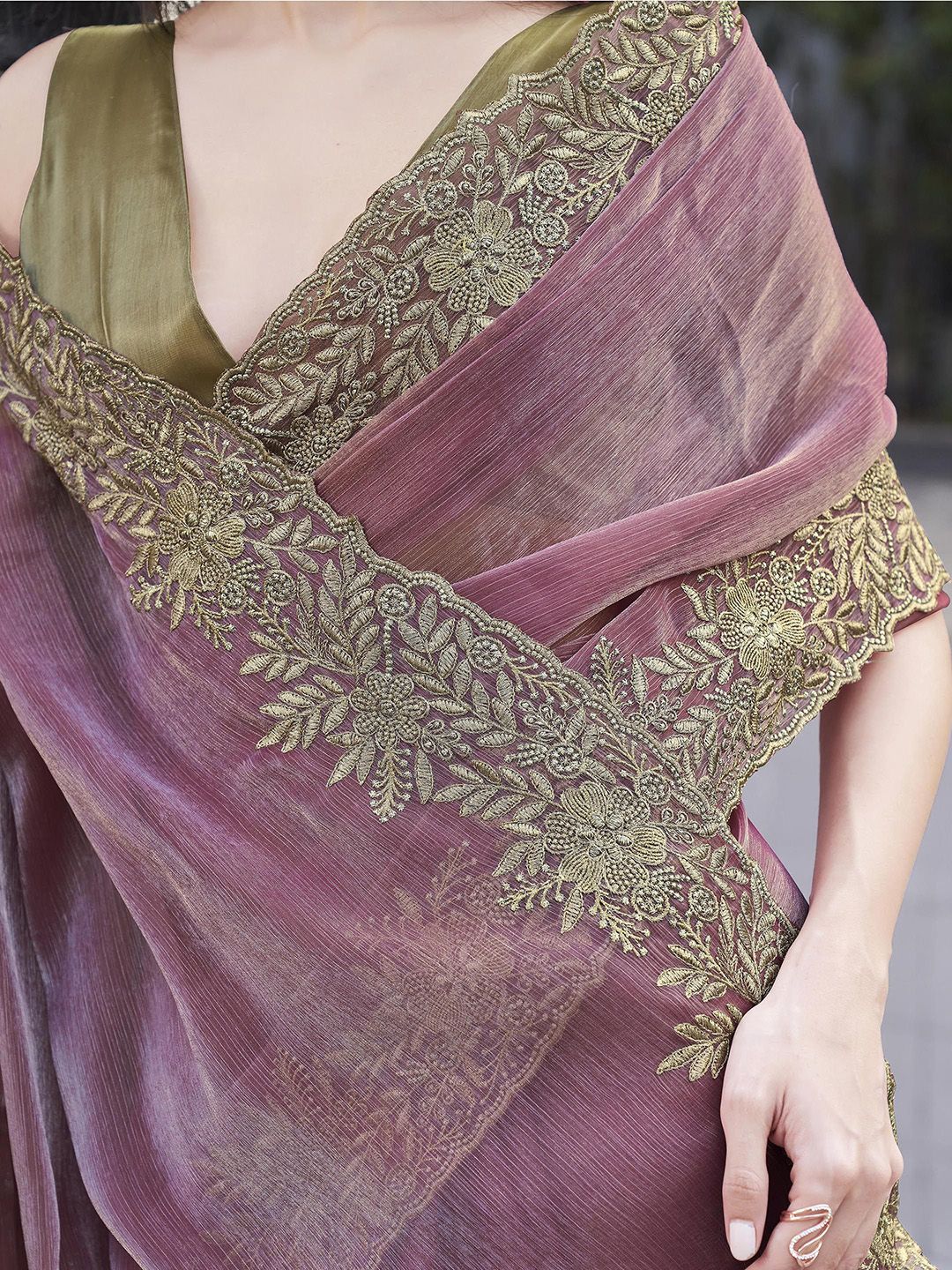 Tikhi Imli Embroidered Saree