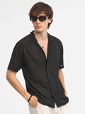 Campus Sutra Men Relaxed Fit Textured Casual Shirt