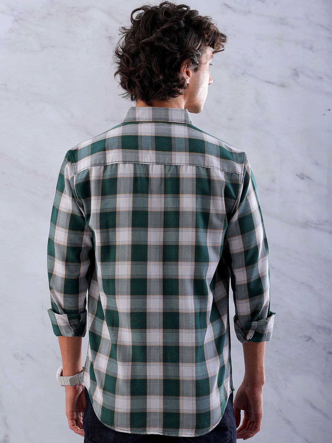 The Indian Garage Co Men Slim Fit Buffalo Checks Checked Casual Shirt