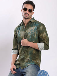 Bene Kleed Men Slim Fit Abstract Printed Spread Collar Cotton Casual Shirt
