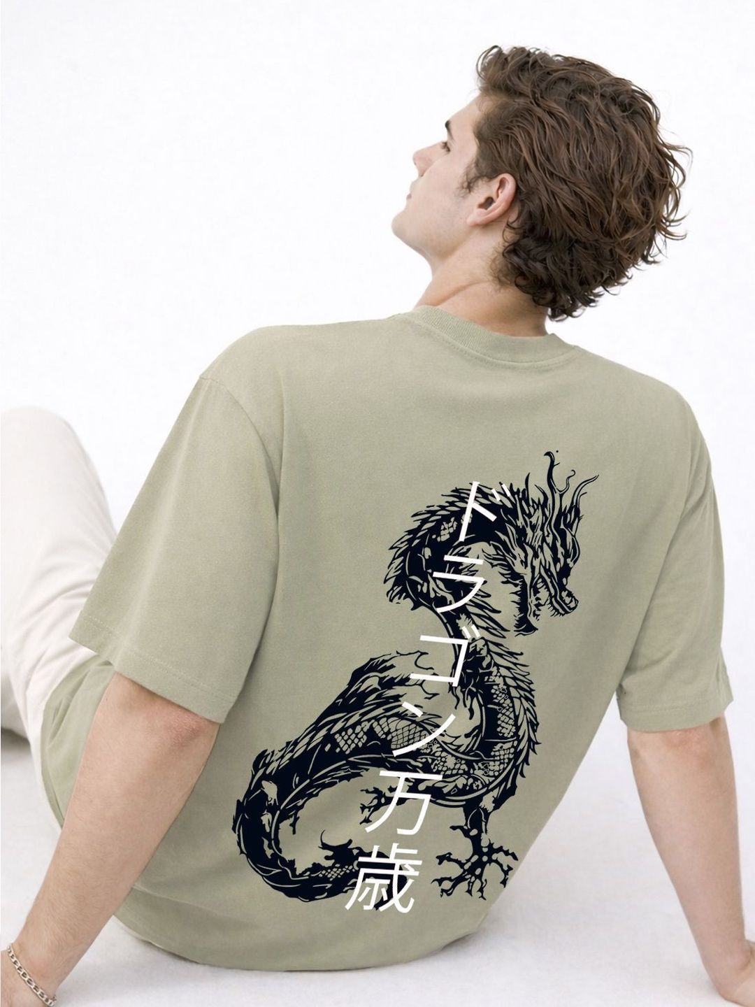 ADRO Men Printed Drop-Shoulder Sleeves T-shirt