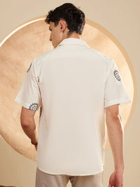 DENNISON Men Embroidered Oversized Casual Shirt