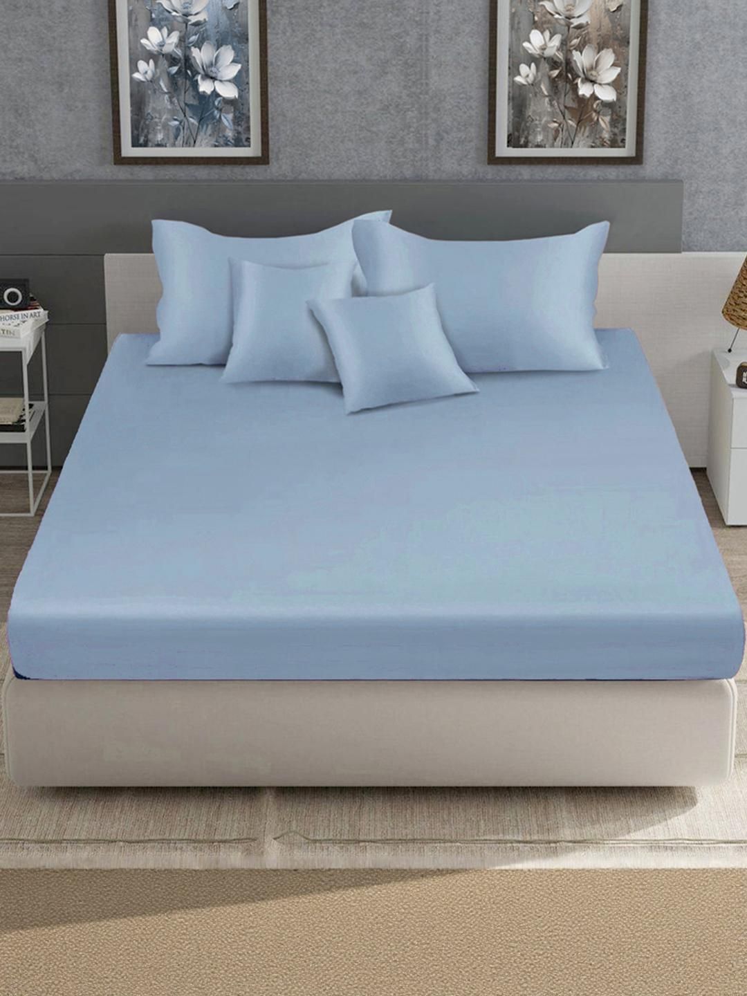 KLOTTHE Biru 400 TC Cadar King dengan 2 Sarung Bantal