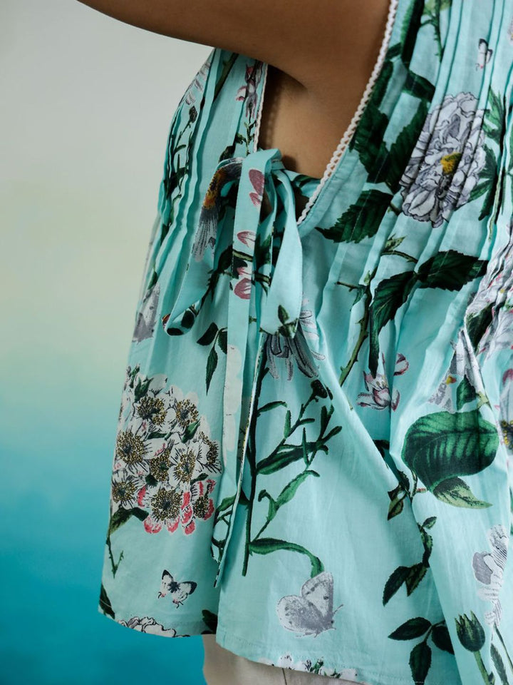 SANSKRUTIHOMES Women Floral Print Cotton Top