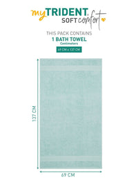 MYTRIDENT Blue Cotton 500 GSM Bath Towel