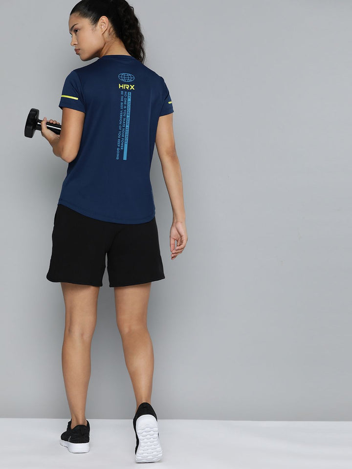 HRX oleh Hrithik Roshan Back Print T-Shirt Latihan Rapid-Dry