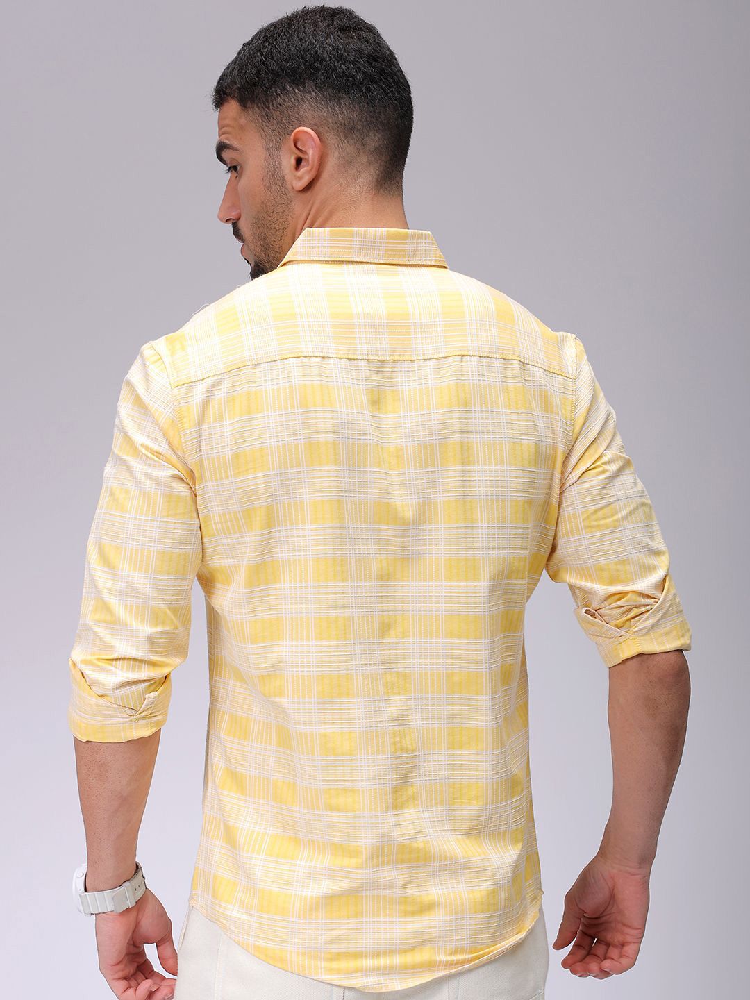 The Indian Garage Co Men Slim Fit Opaque Checked Casual Shirt
