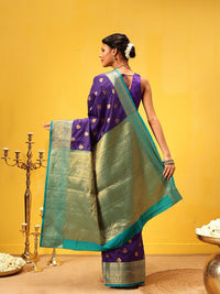 Silk Land Kanjivaram Silk Zari Woven Big Border Saree