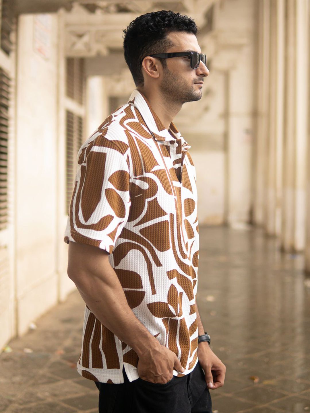 Powerlook Men Conversational Printed Polo Collar T-shirt