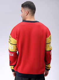 The Indian Garage Co Men Typography Printed Round Neck Full Sleeves Pullover Sweaters