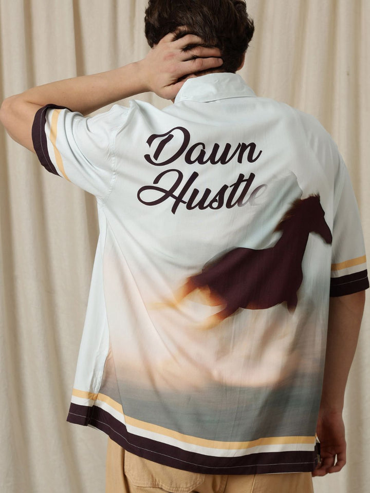 Eszett Dawn Hustle Conversational Cotton Short Sleeves Shirt