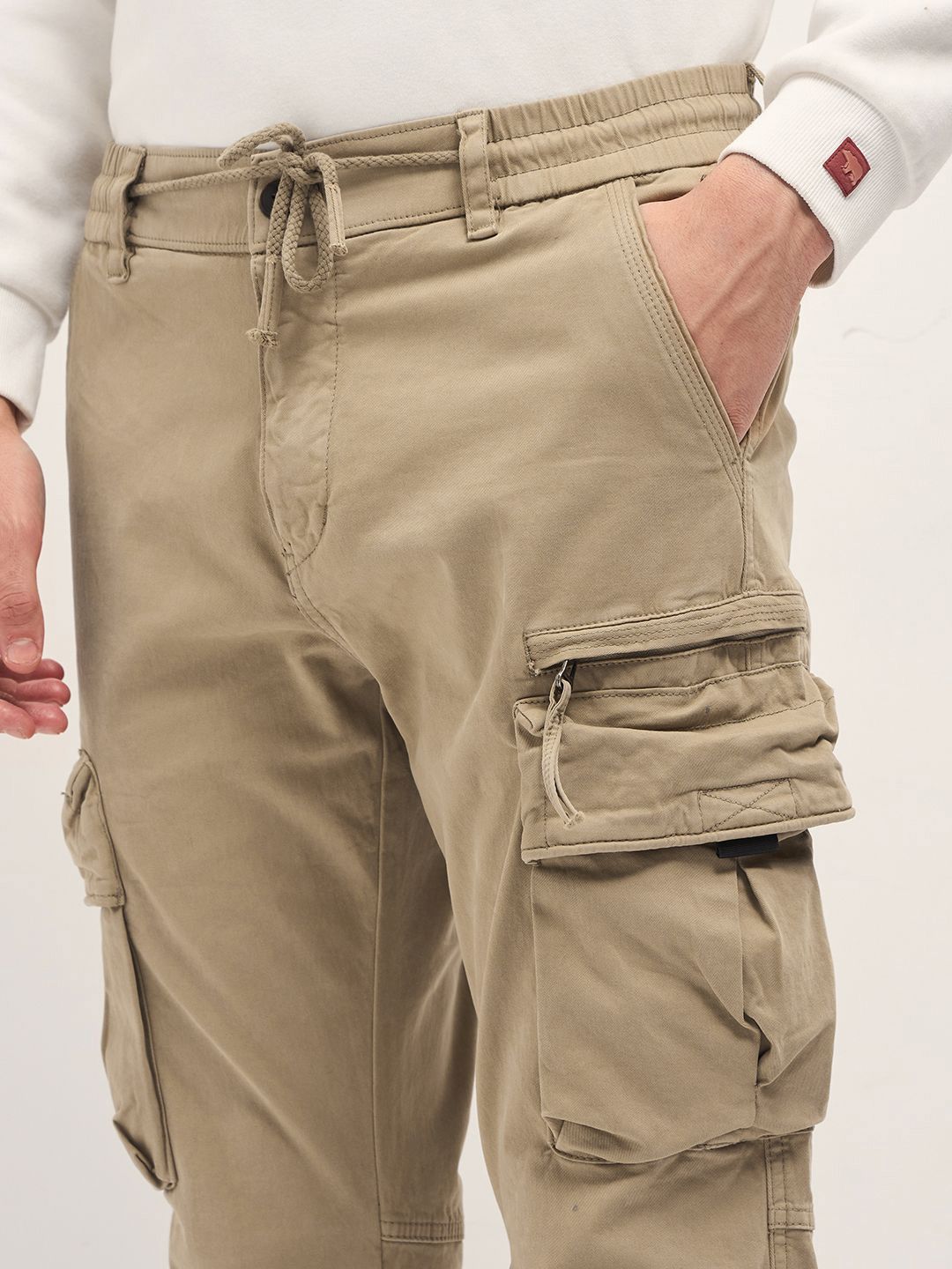 THE BEAR HOUSE Men Cotton Solid Regular Fit Cargo
