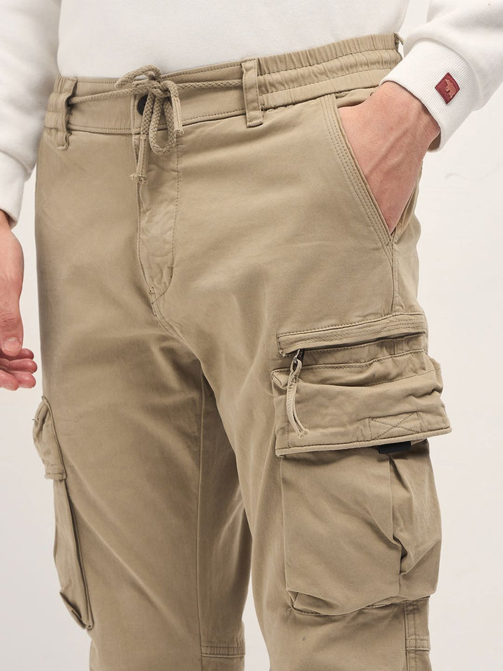 THE BEAR HOUSE Men Cotton Solid Regular Fit Cargo