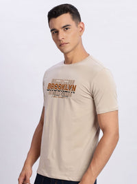 ADRO Typography Printed Round Neck Cotton T-shirt