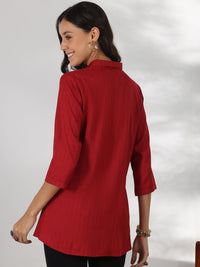 Libas Shirt Collar Striped Tunic