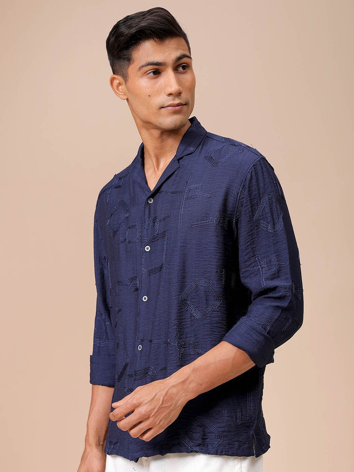 The Indian Garage Co Men Relaxed Fit Embroidery Resortwear Shirt