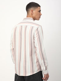 VASTRADO Men Classic Slim Fit Opaque Striped Casual Shirt
