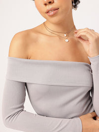 DressBerry Soft Girl Bardot Bliss Crop Top