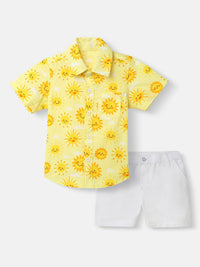 Nauti Nati Boys Printed Shirt with Shorts