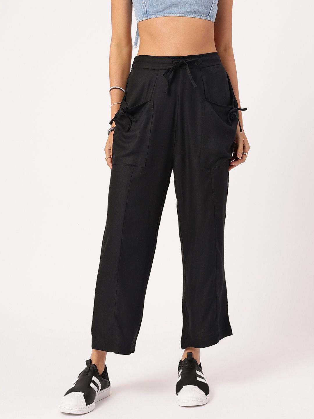 DressBerry Women Urban Influence Relaxed Fit Trousers with Box Pockets