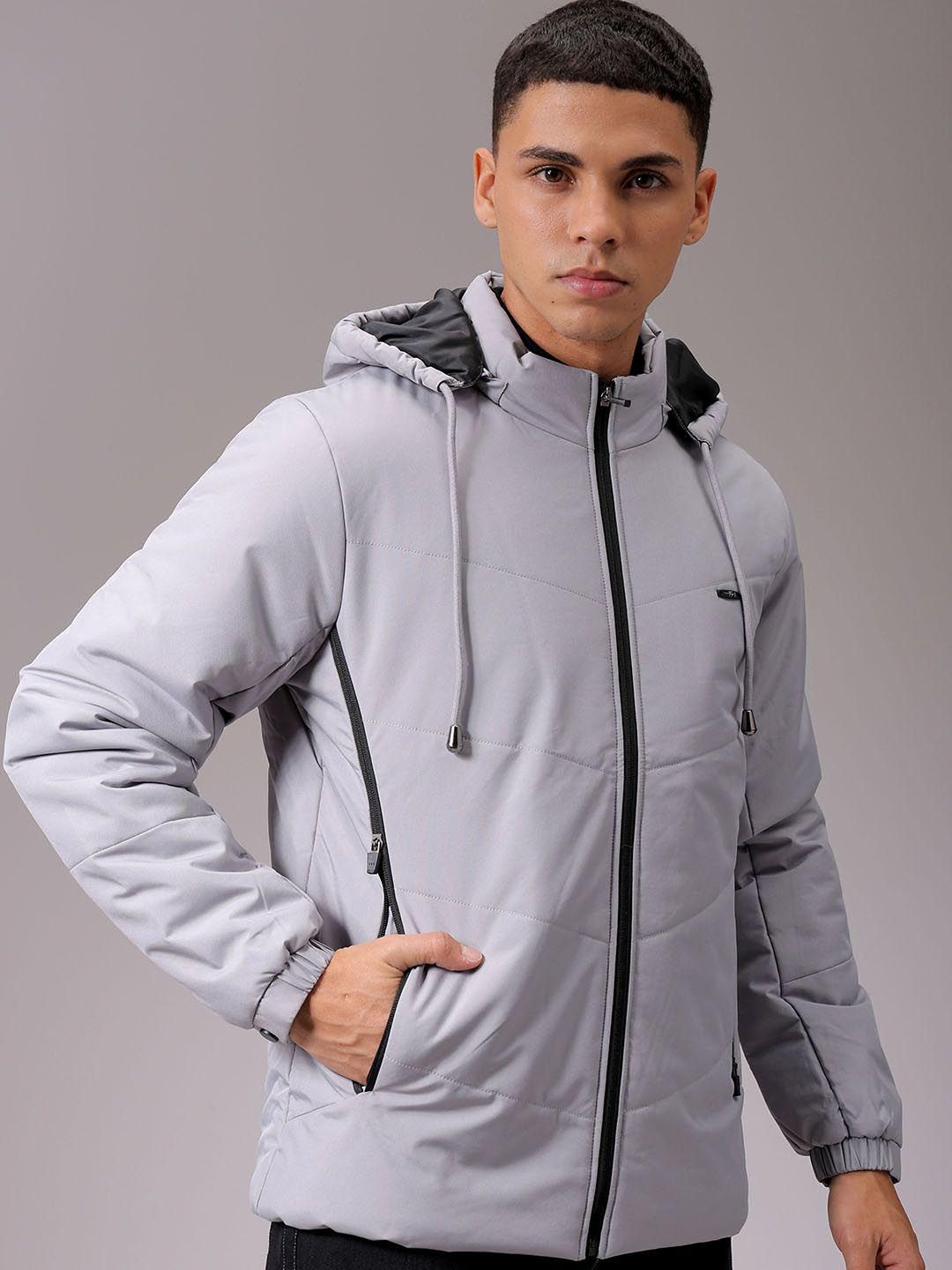 The Indian Garage Co Men Hooded Slim Fit Puffer Jacket