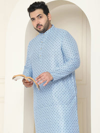 SOJANYA PLUS Size Ethnic Motifs Printed Band Collar Straight Kurta