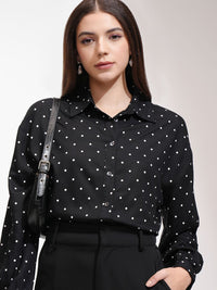 Tokyo Talkies Women Printed Drop Shoulder Button Down Shirt