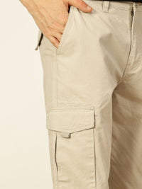 Thomas Scott Men Smart Cotton Regular Fit Cargos Trousers