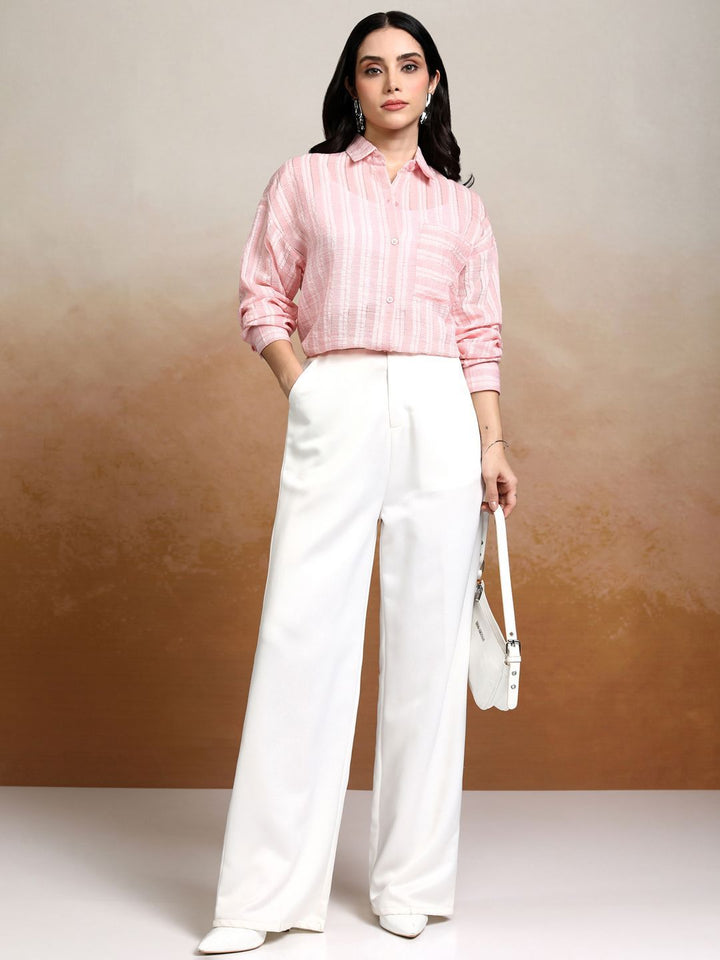 Tokyo Talkies Women Opaque Striped Casual Shirt