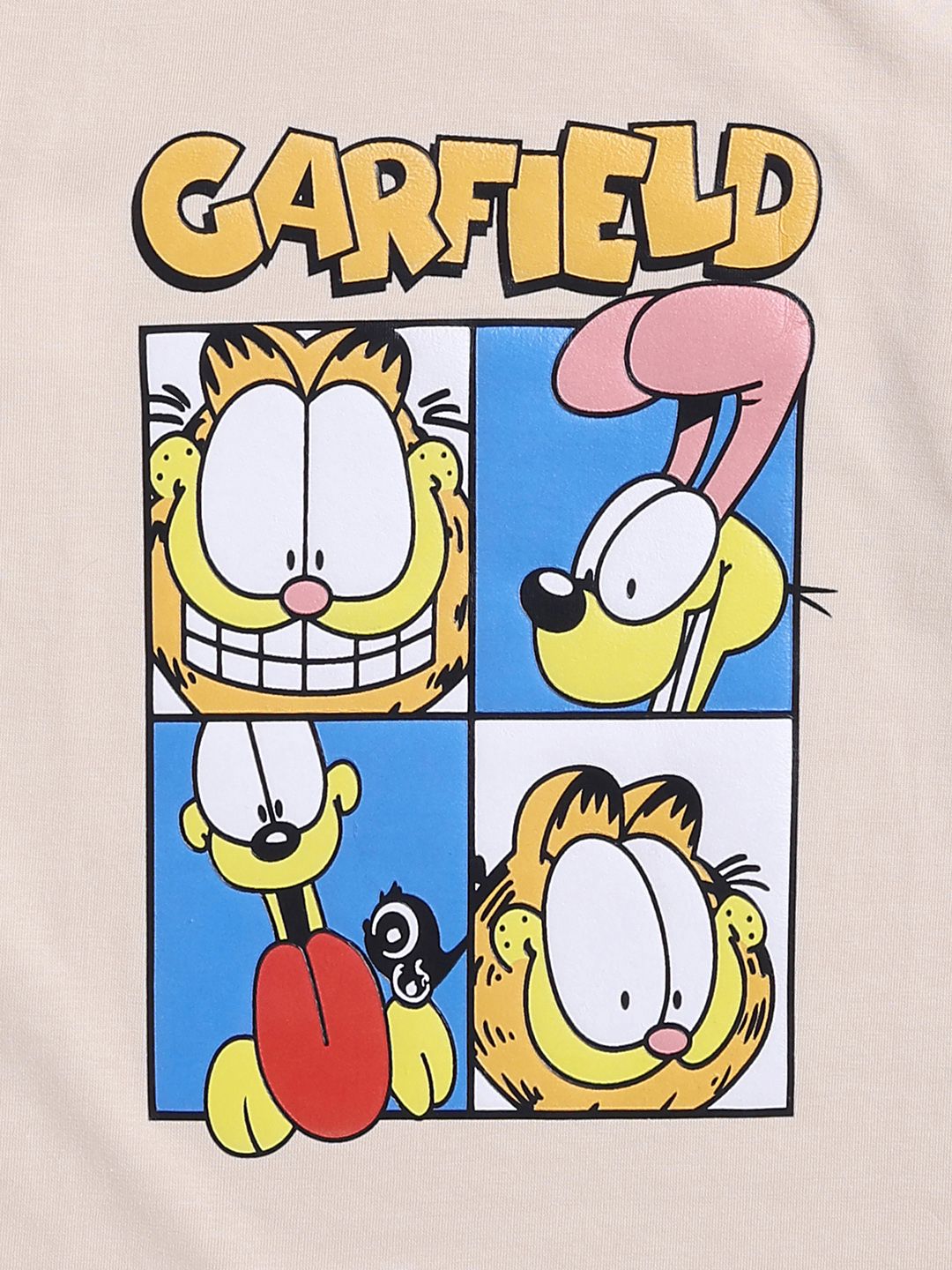 Happy Faces Boys Garfield Printed Pure Cotton T-shirt