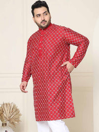 SOJANYA PLUS Geometrik Sulam Band Kolar Kurta Lurus