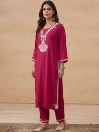 House of Chikankari Women Regular Chikankari Kurta with Trousers