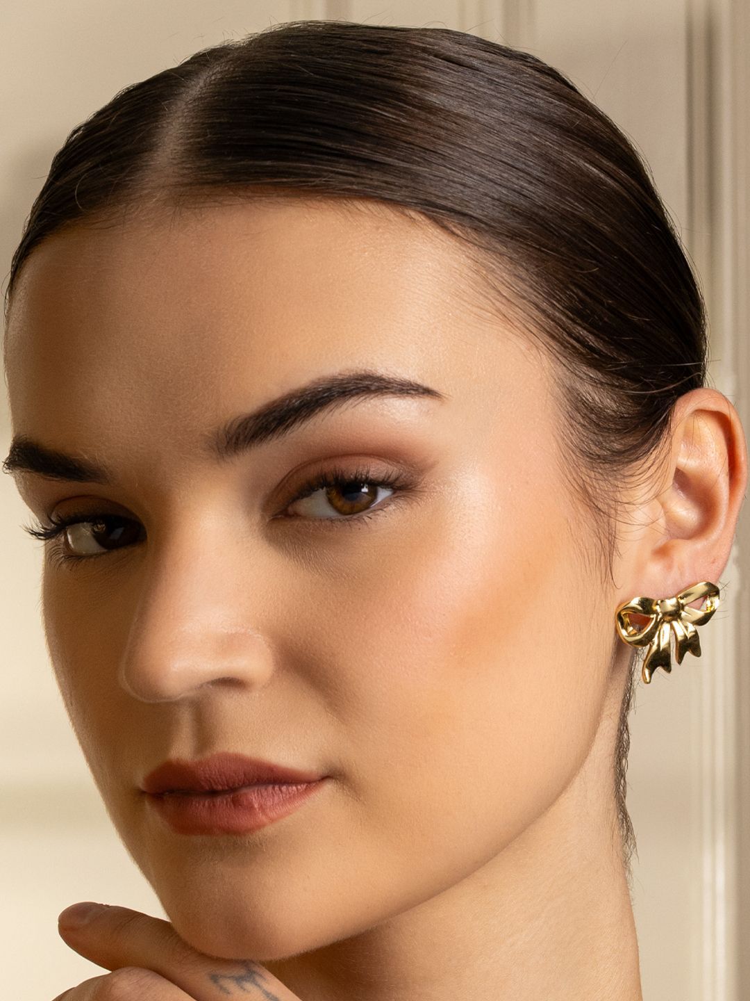 Stud Kontemporari VOGUE PANASH Keluli Tahan Karat 18K Saduran Emas