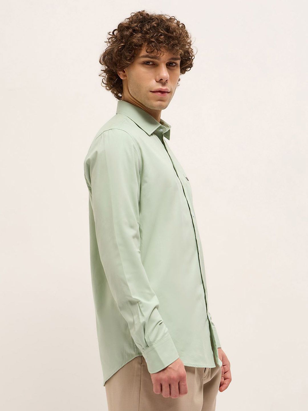 THE BEAR HOUSE Men Cotton Solid Tailored Fit Formal Shirt