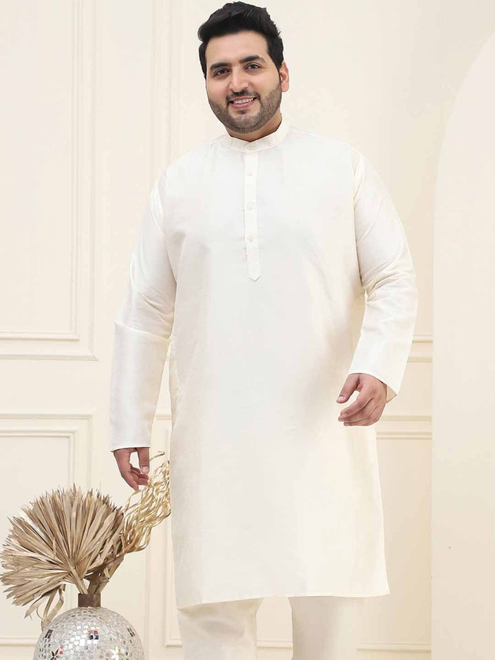 SOJANYA Plus Mandarin Collar Long Sleeves Straight Kurta