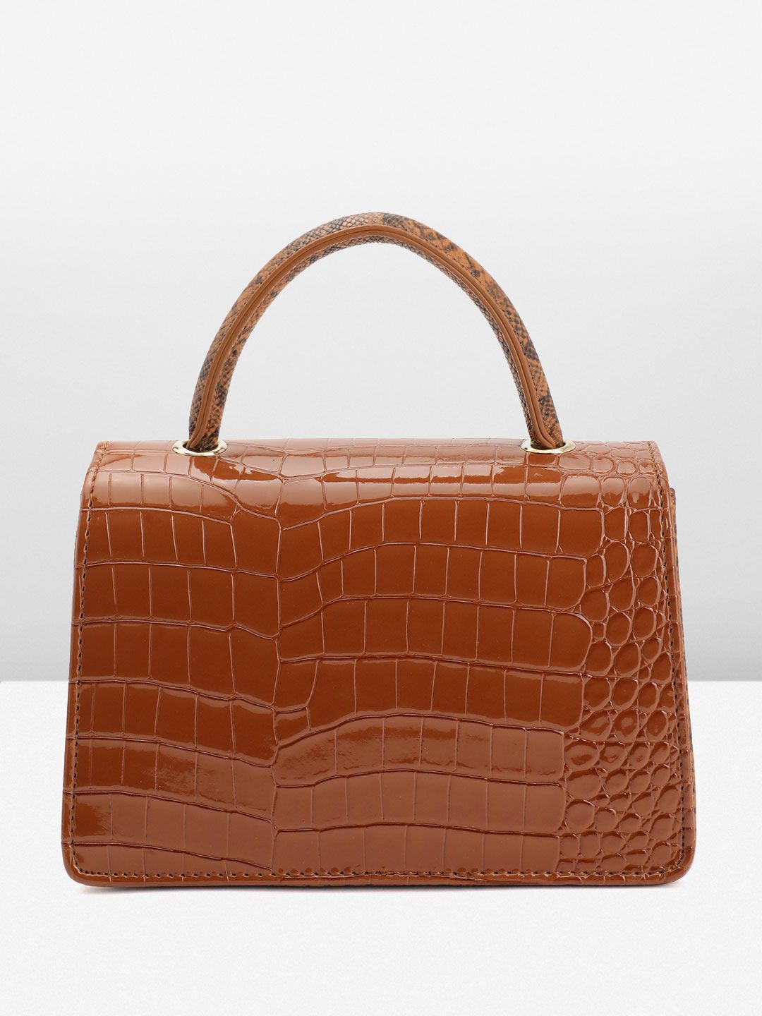 DressBerry Snake Skin Textured Satchel