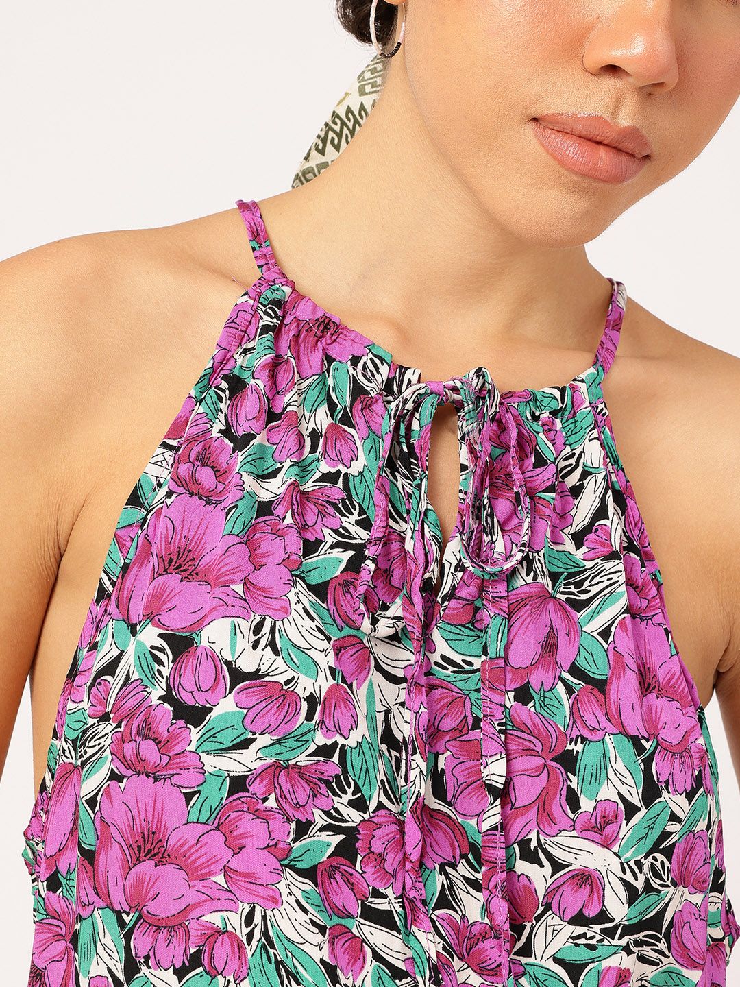 DressBerry Floral Fantasy Printed Fit & Flare Dress