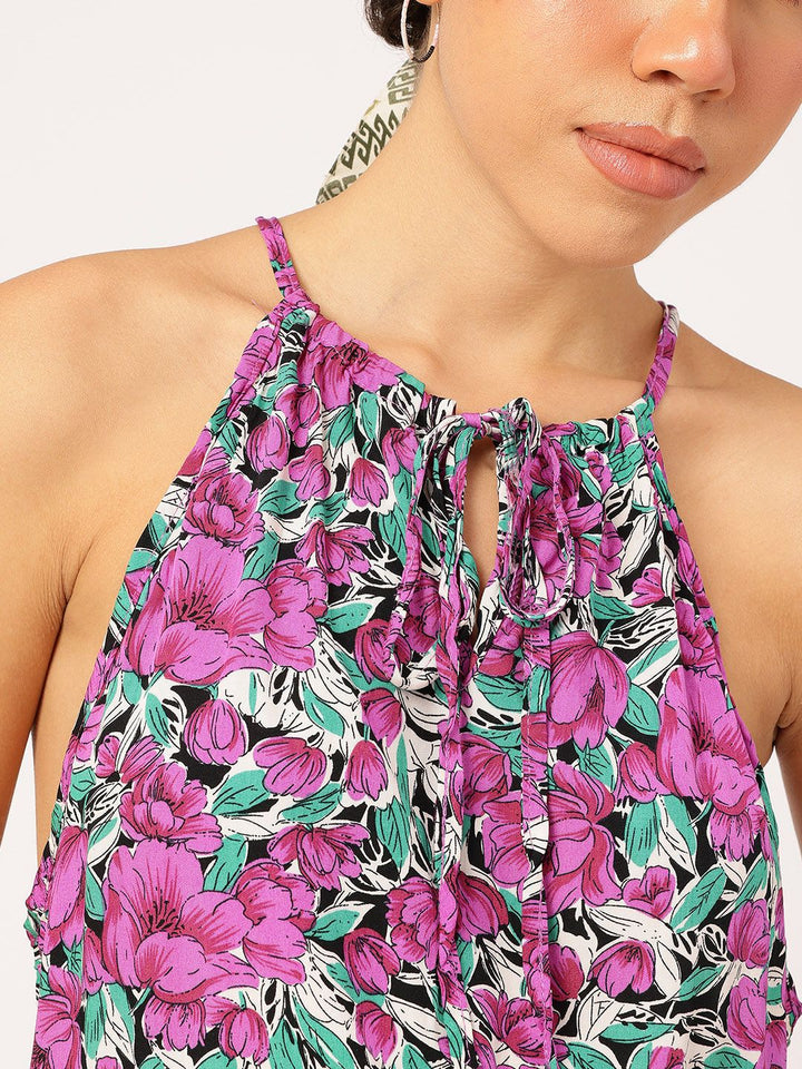 DressBerry Floral Fantasy Printed Fit & Flare Dress