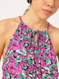 DressBerry Floral Fantasy Printed Fit & Flare Dress