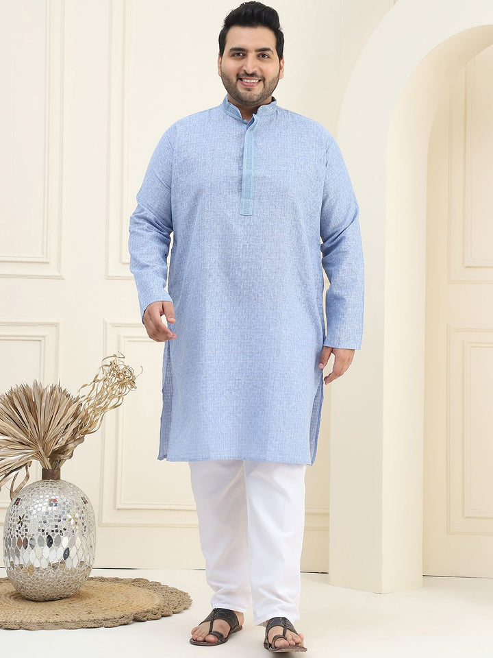 SOJANYA PLUS Checked Woven Design Pure Cotton Straight Kurta With Pyjama