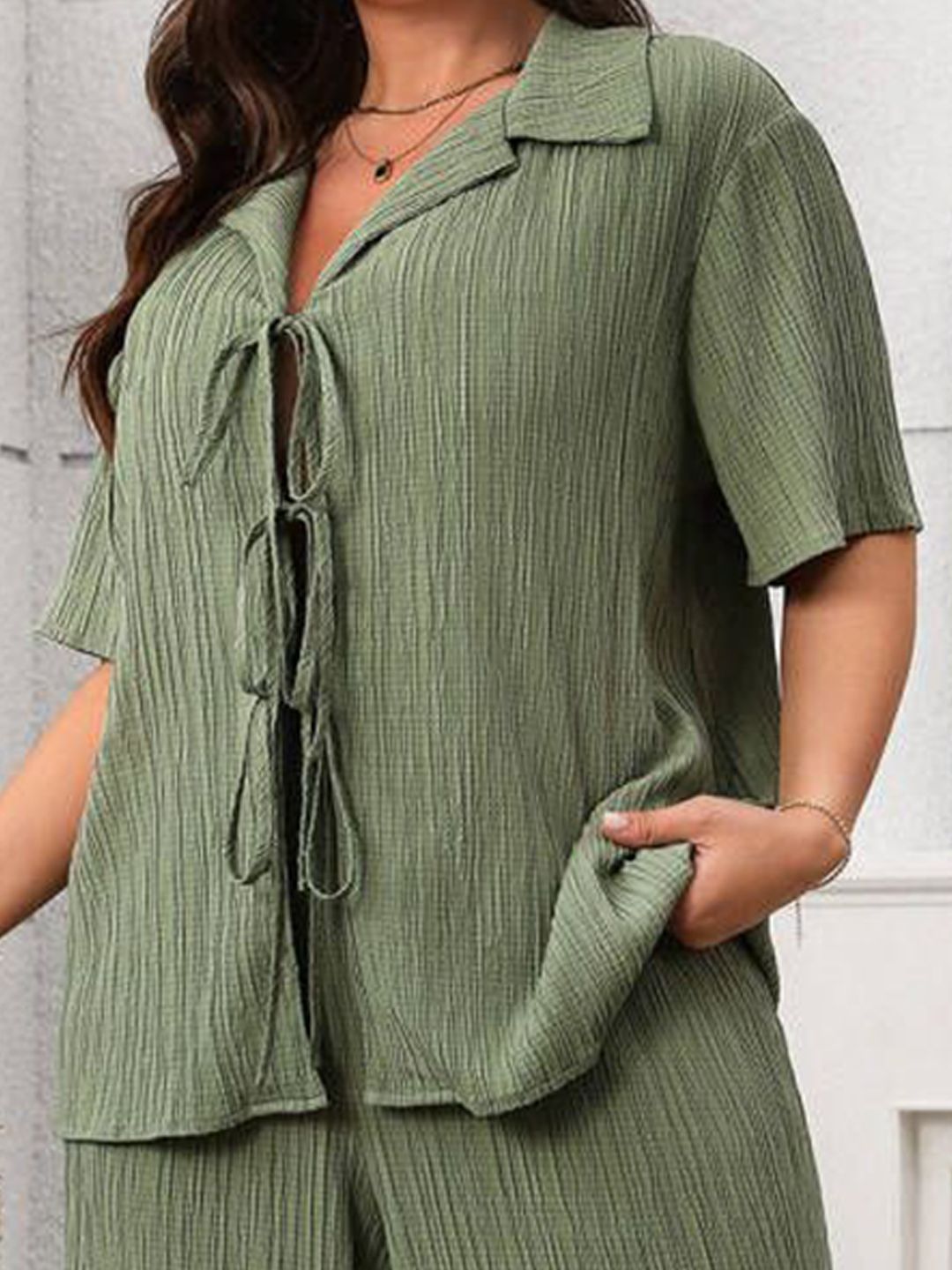 DressBerry Shirt Collar Neck Shirt With Palazzos Co-Ords