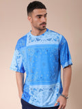 The Indian Garage Co Men Abstract Printed Round Neck Oversized T-shirt