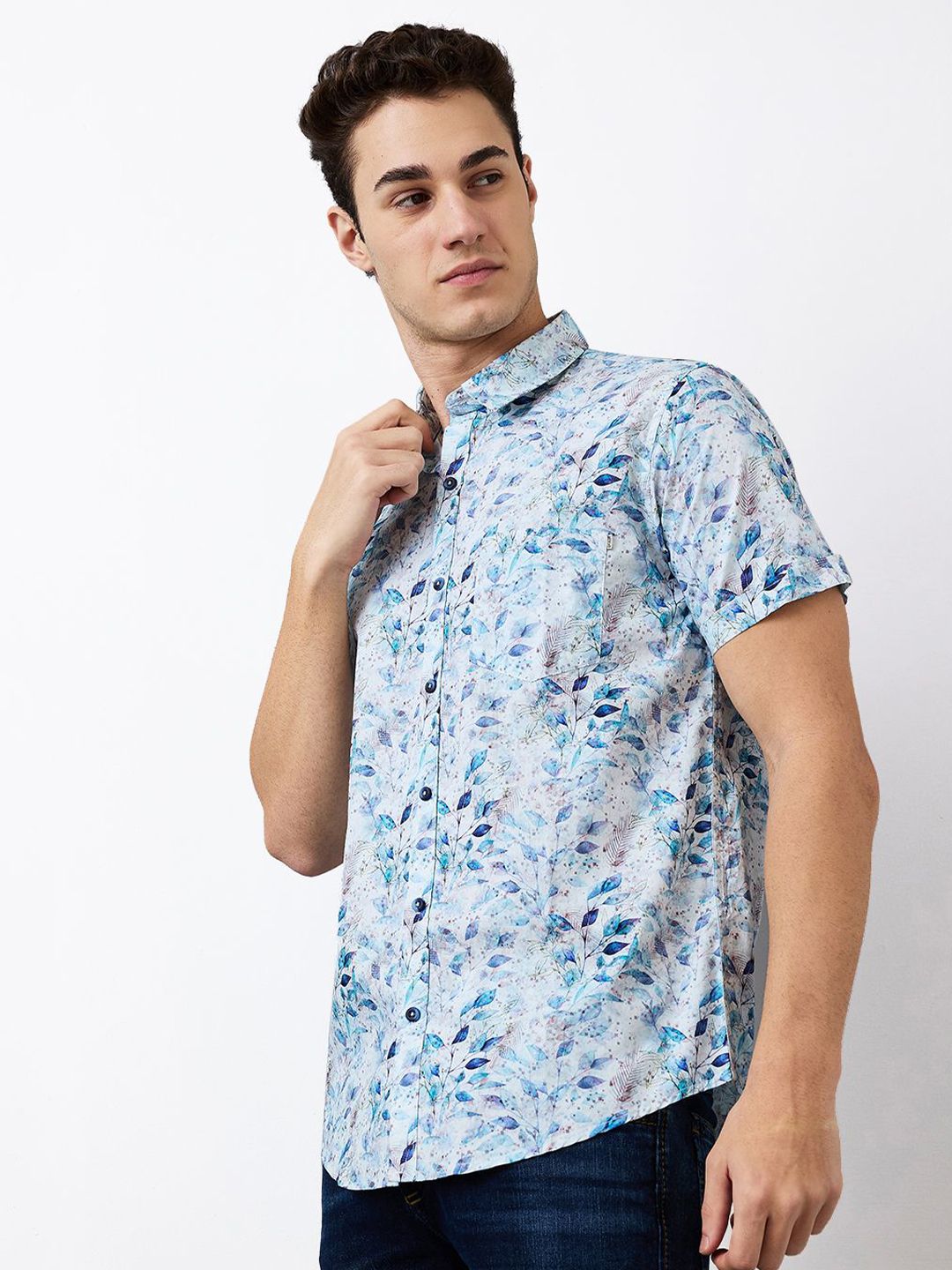 SPYKAR Men Spread Collar Floral Printed Cotton Casual Shirt